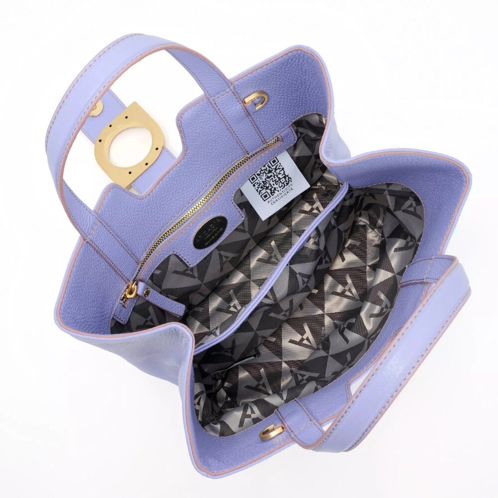NWT Rare HTF ARCADIA Bia Small Tote Crossbody Bag Lavender Pebbled Leather lilac - Picture 4 of 12